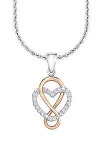 s.Oliver Damen Kette mit Anhänger "9081684, Herz Unendlichkeitsschleife/Infinity", Silber 925 (Sterlingsilber), L: 45cm, rosa, Silber 925
