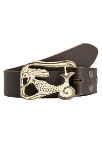 Damen Ledergürtel, braun, modisch,casual, Gr. 110, RETTUNGSRING BY SHOWROOM 019, unifarben, Leder, Gürtel, mit austauschbarer Schließe »Meerjungfrau