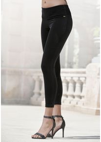 Lascana Damen Leggings, Gr. 32, schwarz, Samt, Obermaterial: 92% Polyester, 8% Elasthan, unifarben, modisch, Hosen, in weicher, elastischer Samtoptik