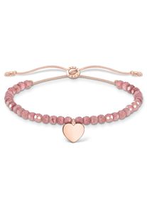 Thomas Sabo Damen Armband "rosa Perlen mit Herz, roségold, A1985-813-9-L20V, A1985-893-9-L20V", 20, Silber 925 (Sterlingsilber)-Nylon, rosa, Silber