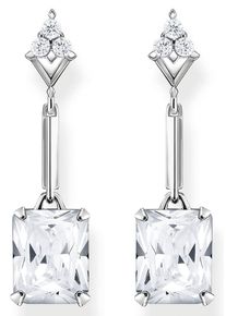 Thomas Sabo Damen Paar Ohrstecker "weißer Stein silber, H2177-051-14", Silber 925 (Sterlingsilber), bunt, Silber 925 (Sterlingsilber), Ohrringe, mit
