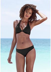 Lascana Damen Bügel-Bikini-Top "Scallop", schwarz, Gr. 38, unifarben, Microfaser, Microfaser, Bikini-Oberteile, mit gelaserter Wellenkannte