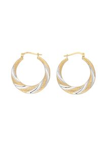 Vivance Damen Paar Creolen "stylish & modern", Gelbgold 375, gelb, Gelbgold 375, Ohrringe