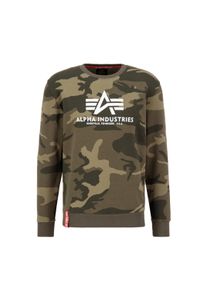 Herren Sweater "Alpha Industries Men - Sweatshirts Basic Sweater Camo", grün, Gr. XS, Alpha Industries, Obermaterial: 80% Baumwolle, 20% Polyester,