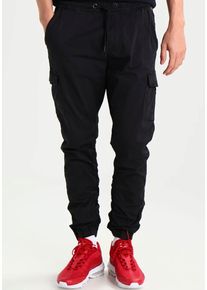 INDICODE Herren Cargohose "Lakeland", schwarz, modisch, Gr. XXL, unifarben, Web, Obermaterial: 98% Baumwolle, 2% Elasthan, Hosen, mit Kordelzug