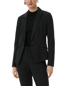 comma, COMMA Damen Jackenblazer, schwarz, Gr. 42, Stoff, Obermaterial: 48% Polyamid, 42% Viskose, 10% Elasthan. Futter: 100% Polyester, Blazer, mit Viskose