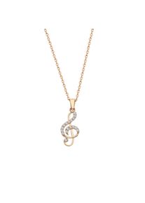 dKeniz Damen Kette mit Anhänger "925/- Sterling Silber rosevergoldet Glänzend 46cm Zirkonia Weiß", 46cm, Silber 925 (Sterlingsilber), L: 46cm B: