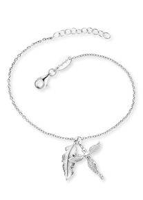 Engelsrufer Damen Armband "Feder & Engel, ERB-FEDER-ANGEL", Silber 925 (Sterlingsilber), silber, Silber 925 (Sterlingsilber), Armbänder, mit Zirkonia