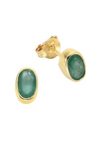 Vivance Damen Paar Ohrstecker "585/- Gelbgold Smaragd", ONE-SIZE, Gold, gelb, Gold, Ohrringe