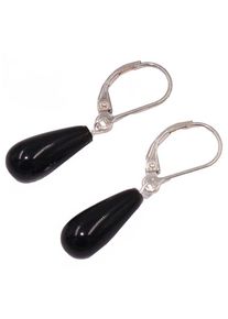 Firetti Damen Paar Ohrhänger "Schmuck Geschenk Silber 925 Ohrschmuck Patentbrisur Edelstein Onyx", Silber 925 (Sterlingsilber), silber, Silber 925
