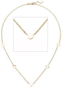 Jobo Damen Collier, Gelbgold 375, L: 43cm, gelb, Gelbgold 375, Halsketten, 375 Gold mit Plättchen