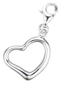 Jobo Damen Charm Herz "Anhänger Herz", silber, Silber 925 (Sterlingsilber), Charms, 925 Silber