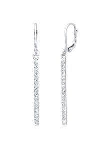 Elli Damen Paar Ohrhänger "Stab lang mit Kristalle 925 Silber", OneSize,mit Steinen, Silber 925 (Sterlingsilber), silber, Silber 925