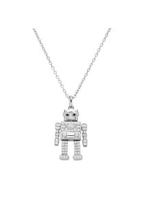 Damen Kette mit Anhänger "Anhänger Roboter mit Zirkonia, Silber 925", 45cm, Silber 925 (Sterlingsilber), silber, Giorgio Martello MILANO, Silber 925