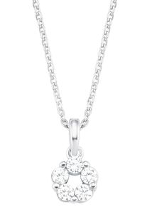 Amor Damen Kette mit Anhänger "Blüte, 2027492", Silber 925 (Sterlingsilber), L: 42cm, bunt, Silber 925 (Sterlingsilber), Halsketten, mit Zirkonia