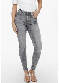 Only Damen Skinny-fit-Jeans "ONLPOWER MID PUSH UP SK AZG937", grau, casual, Gr. S, Abriebeffekte, Denim/Jeans, Obermaterial: 92% Baumwolle, 6%