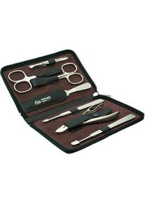 ERBE® ERBE Maniküre-Etui "Lederetui mit Zippverschluss", B/H: 95mm x 140mm 7 tlg., braun, B:95mm H:140mm, Nageletuis, bestückt mit Solinger Premium