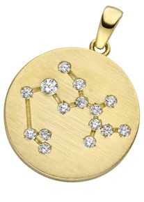 Jobo Damen Sternzeichen-Anhänger "Sternzeichen Schütze", Gelbgold 333, gold, Gelbgold 333, Schmuckanhänger, 333 Gold matt mit 15 Zirkonia