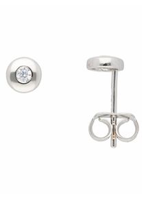Adelia´s ADELIA ́S Damen Paar Ohrhänger "1 Paar 585 Weißgold Ohrringe / Ohrstecker mit Zirkonia Ø 5 mm", Damen, Weißgold 585, silber, Weißgold 585, Ohrringe,