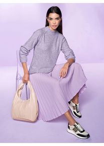 Heine Damen Stehkragenpullover "Pullover", lila, Gr. 36, meliert, unifarben, 68% Polyacryl, 12% Polyester, 11% Polyamid, 6% Wolle, 3% Elasthan,