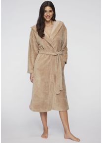Lascana Damen Bademantel, Gr. XXL, beige, Baumwolle, Hausmäntel