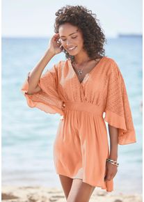 Lascana Damen Tunikakleid, orange, modisch, Gr. 42, unifarben, Web, Obermaterial: 100% Viskose. Oberteil: 100% Polyamid, Kleider, mit weiten Ärmeln,