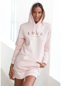 Buffalo Damen Sweatkleid, Gr. 44, rosa, Single Jersey, Obermaterial: 60% Baumwolle, 40% Polyester. Kapuzenfutter: 100% Baumwolle, unifarben,