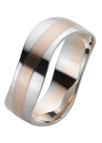 Firetti Trauring "Schmuck Geschenk Gold 375 Hochzeit Ehering Trauring "LIEBE"", 21, ohne Brillanten, Weißgold 375-Roségold 375, 8mm, rosa, Weißgold