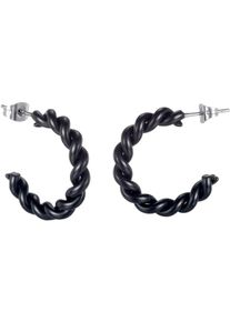 Firetti Damen Paar Creolen "Schmuck Geschenk Edelstahl Ohrschmuck Ohrringe Twist Color", Edelstahl, grau, Edelstahl, Ohrringe