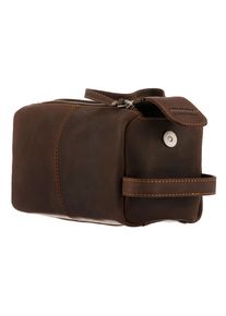 Damen Kosmetiktasche, GreenLand Nature, schwarz, Büffelleder, used, Taschen, robust
