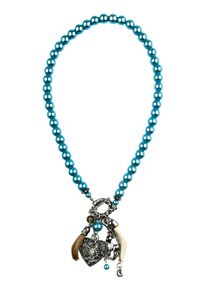 Allgäu Rebell ALLGÄU REBELL Damen Kette mit Anhänger "Fanni", blau, Basic, Glas, Halsketten, aus echten Glasperlen