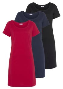 Flashlights Damen Minikleid, bunt, Basic, Gr. 32, unifarben, clean, Jersey, Obermaterial: 100% Baumwolle, Kleider, in drei wichtigen Farben