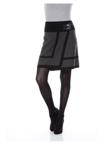 Aniston CASUAL Damen Wickelrock, schwarz, modisch, Gr. 38, kontrastfarbene Details, Strick, Obermaterial: 100% Polyacryl, Röcke, mit seitlichen