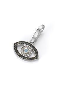 Damen Charm-Einhänger "türkisches Auge, Silber 925", schwarz-weiß, Giorgio Martello MILANO, Silber 925 (Sterlingsilber), Charms