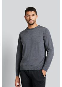 Bugatti Herren Rundhalspullover, grau, casual, Gr. XL, Sweatware, 100% Wolle, Pullover, aus feiner Merinowolle