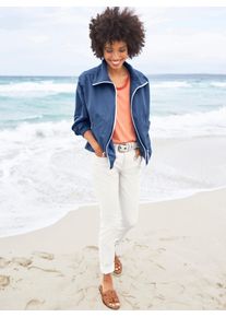 Heine Damen Langjacke, blau, Gr. 36, unifarben, 80% Polyester, 20% Polyamid, Jacken