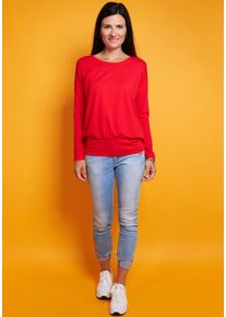 Seidel Moden Damen Langarmshirt, rot, casual, Gr. 48, unifarben, Jersey, Obermaterial: 95% Viskose, 5% Elasthan, Shirts, mit langen Ärmeln, MADE IN