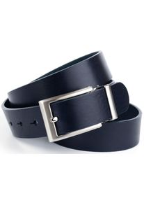 Anthoni Crown Damen Ledergürtel, blau, Gr. 100, unifarben, Leder, Gürtel, 3,5 cm Casual-Vollledergürtel