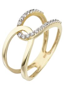 Jobo Damen Goldring, 58, Gelbgold 375, gelb, Gelbgold 375, Fingerringe, 375 Gold mit Zirkonia