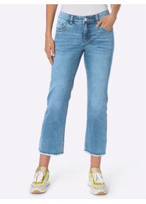 Heine Damen 7/8-Jeans, blau, Gr. 44, unifarben, 56% Baumwolle, 19% Polyester, 14% Lyocell, 10% Viskose, 1% Elasthan, Jeans
