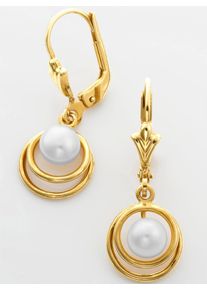 Lady Damen Paar Ohrhänger, Perle ct, Perlen, gold, Perlen, Ohrringe