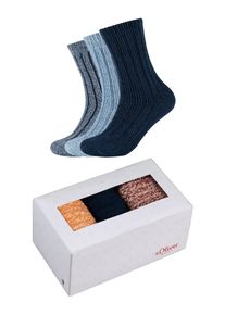 s.Oliver Damen Socken "Sockenbox 3er Pack", Gr. 35, blau, 69% Polyester 29% Polyester 2% Elasthan, meliert, Socken