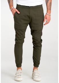 2Y Premium Herren Chinohose "ENRIKO", grün, casual, Gr. XL, 62% Polyester, 35% Viskose, 3% Elasthan, Hosen, mit elastischem Bund