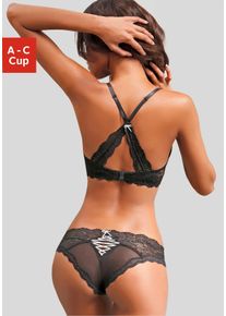 Lascana Damen Set: Push-up-BH, Gr. 70, schwarz, Obermaterial: 90% Polyamid, 10% Elasthan. Unterteil: 90% Polyamid, 10% Elasthan, BH-Sets, mit zarter
