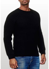 Rusty Neal Herren Strickpullover, schwarz, casual, Gr. XL, unifarben, 70% Polyacryl, 30% Baumwolle, Pullover, in modischem Grobstrick-Design