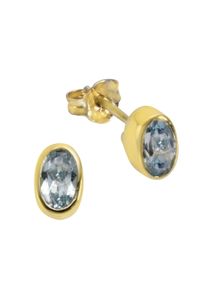 Vivance Damen Paar Ohrstecker "585/- Gelbgold Blautopas", ONE-SIZE, Gold, gelb, Gold, Ohrringe
