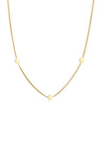 Elli Premium Damen Kette mit Anhänger "Plättchen Kreis Rund Coin Boho 375 Gelbgold", 42, ohne Stein, Gelbgold 375, L: 42cm, gold, Gelbgold 375,