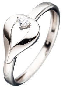Jobo Damen Goldring, 58, Weißgold 333, weiß, Weißgold 333, Fingerringe, 333 Weißgold mit Zirkonia