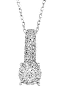 Firetti Damen Kette mit Anhänger "Schmuck Geschenk Silber 925 Halsschmuck Halskette Ankerkette Stab", Silber 925 (Sterlingsilber), L: 45cm B: 1mm,