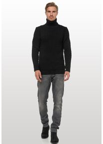 Rusty Neal Herren Rollkragenpullover, schwarz, casual, Gr. XL, unifarben, 70% Polyacryl, 30% Baumwolle, Pullover, im angesagten Design